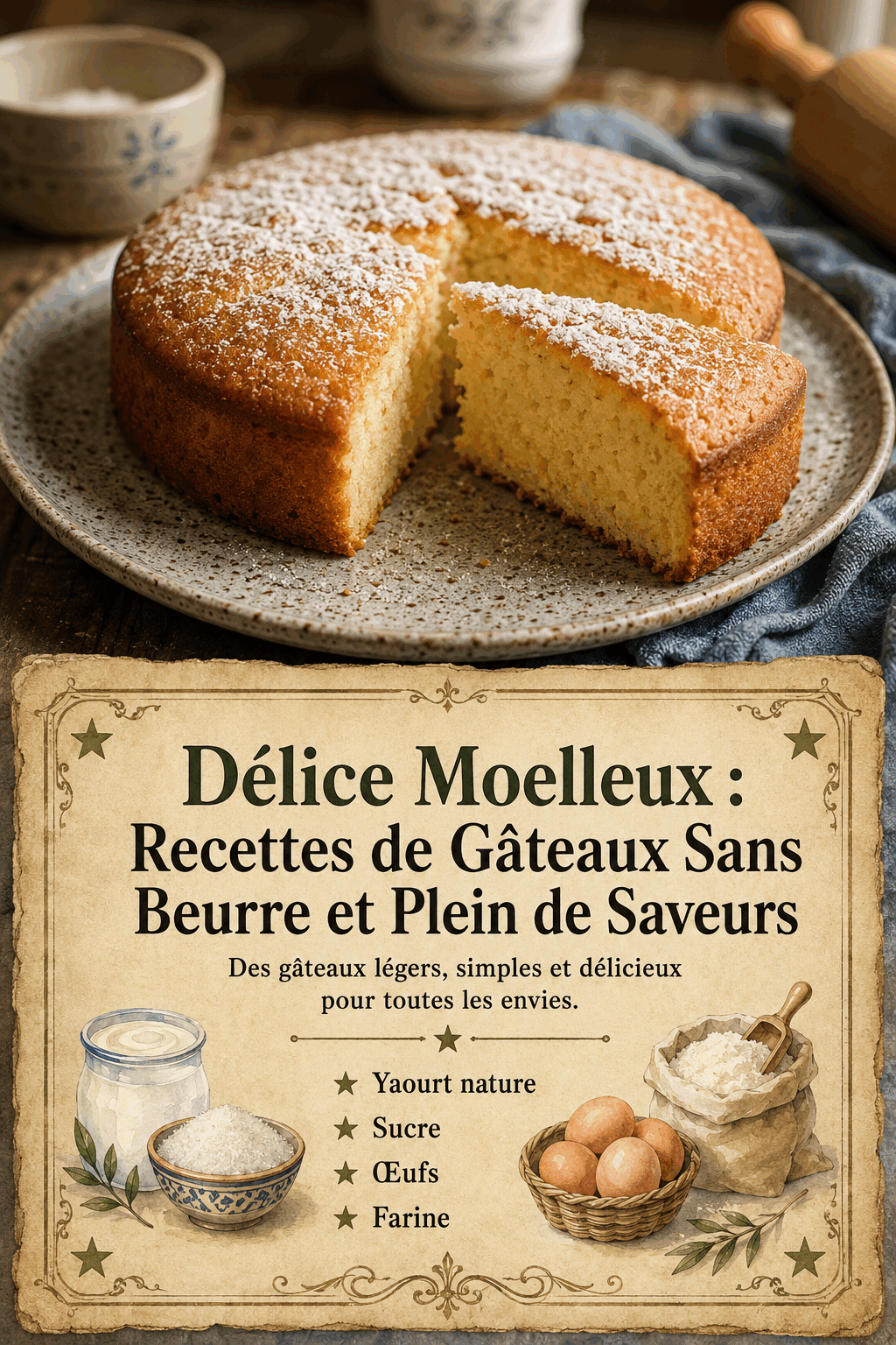 Délice Moelleux : Recettes de Gâteaux Sans Beurre et Plein de Saveurs