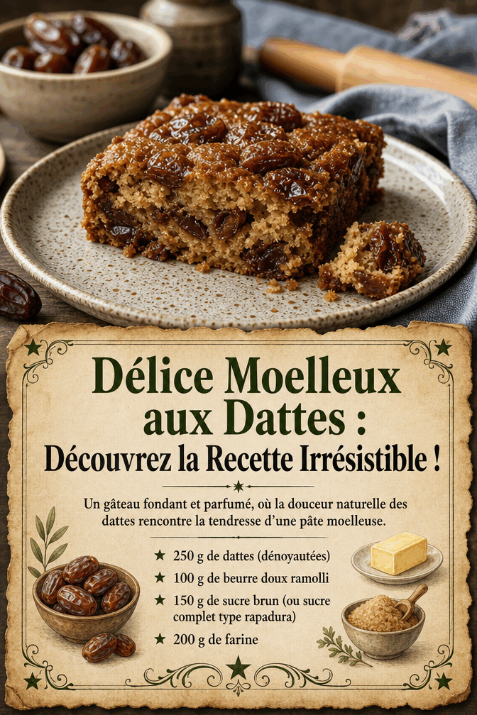 Délice Moelleux aux Dattes : Découvrez la Recette Irrésistible !