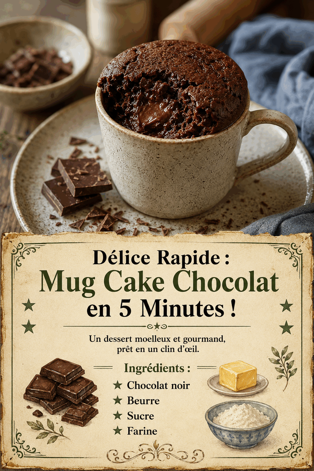 Délice Rapide : Mug Cake Chocolat en 5 Minutes !