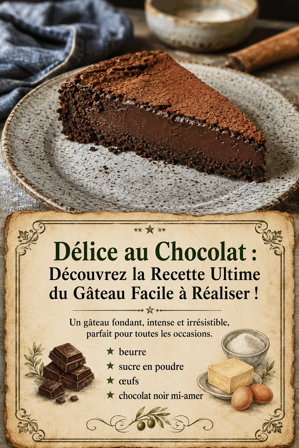 Délice au Chocolat : Découvrez la Recette Ultime du Gâteau Facile à Réaliser !