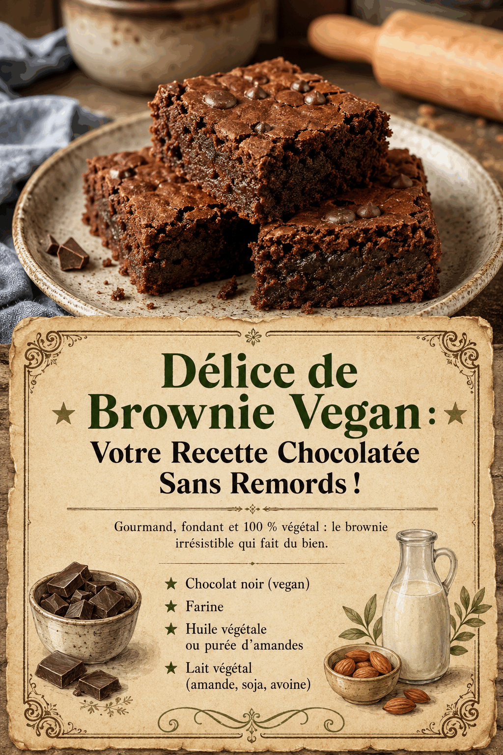 Délice de Brownie Vegan : Votre Recette Chocolatée Sans Remords !