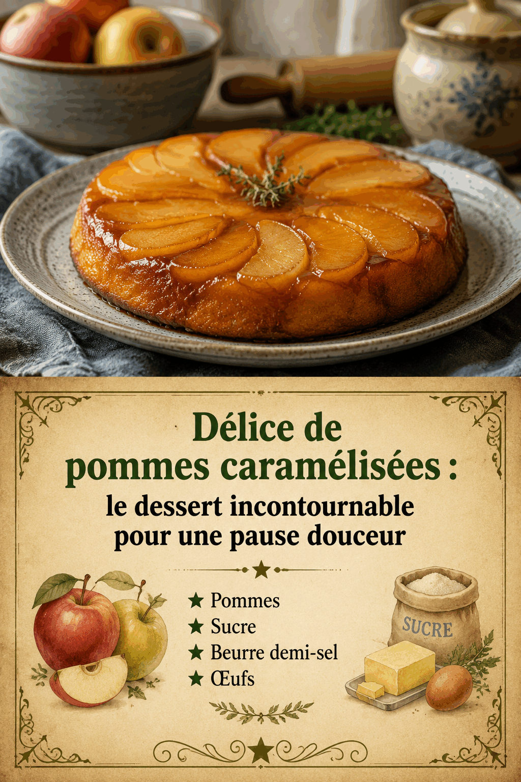 Délice de pommes caramélisées : le dessert incontournable pour une pause douceur