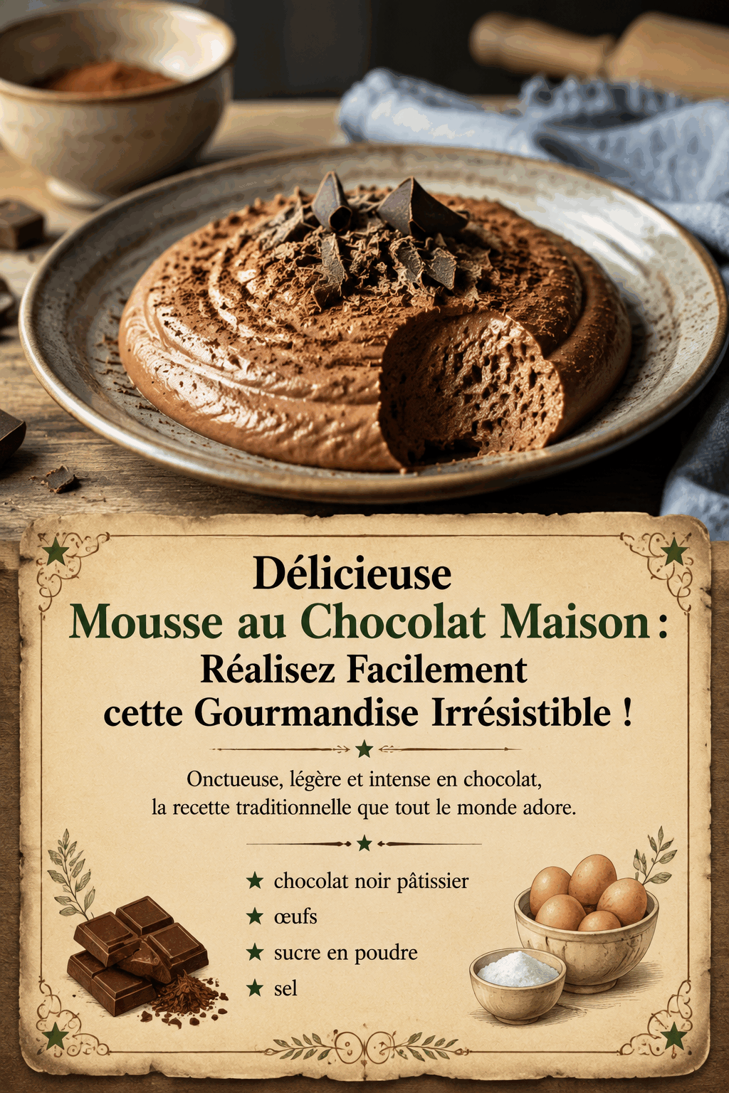 Délicieuse Mousse au Chocolat Maison : Réalisez Facilement cette Gourmandise Irrésistible !