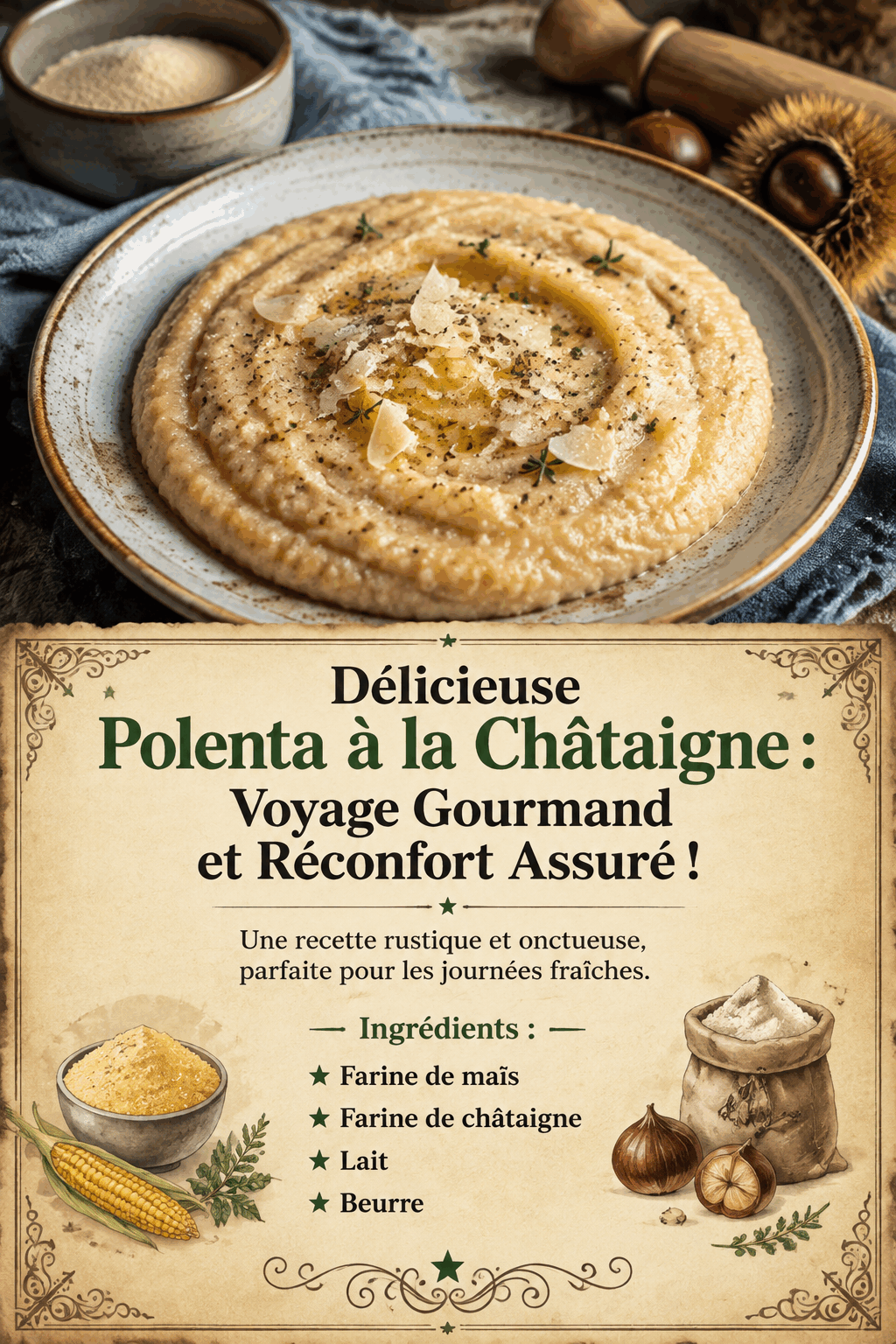 Délicieuse Polenta à la Châtaigne : Voyage Gourmand et Réconfort Assuré !