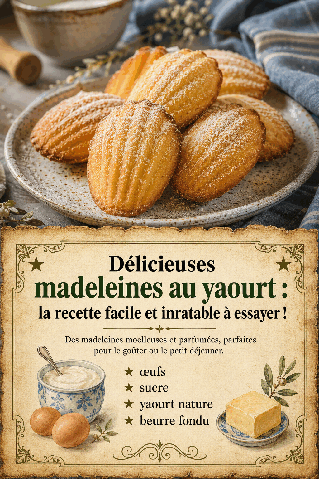 Délicieuses madeleines au yaourt : la recette facile et inratable à essayer !