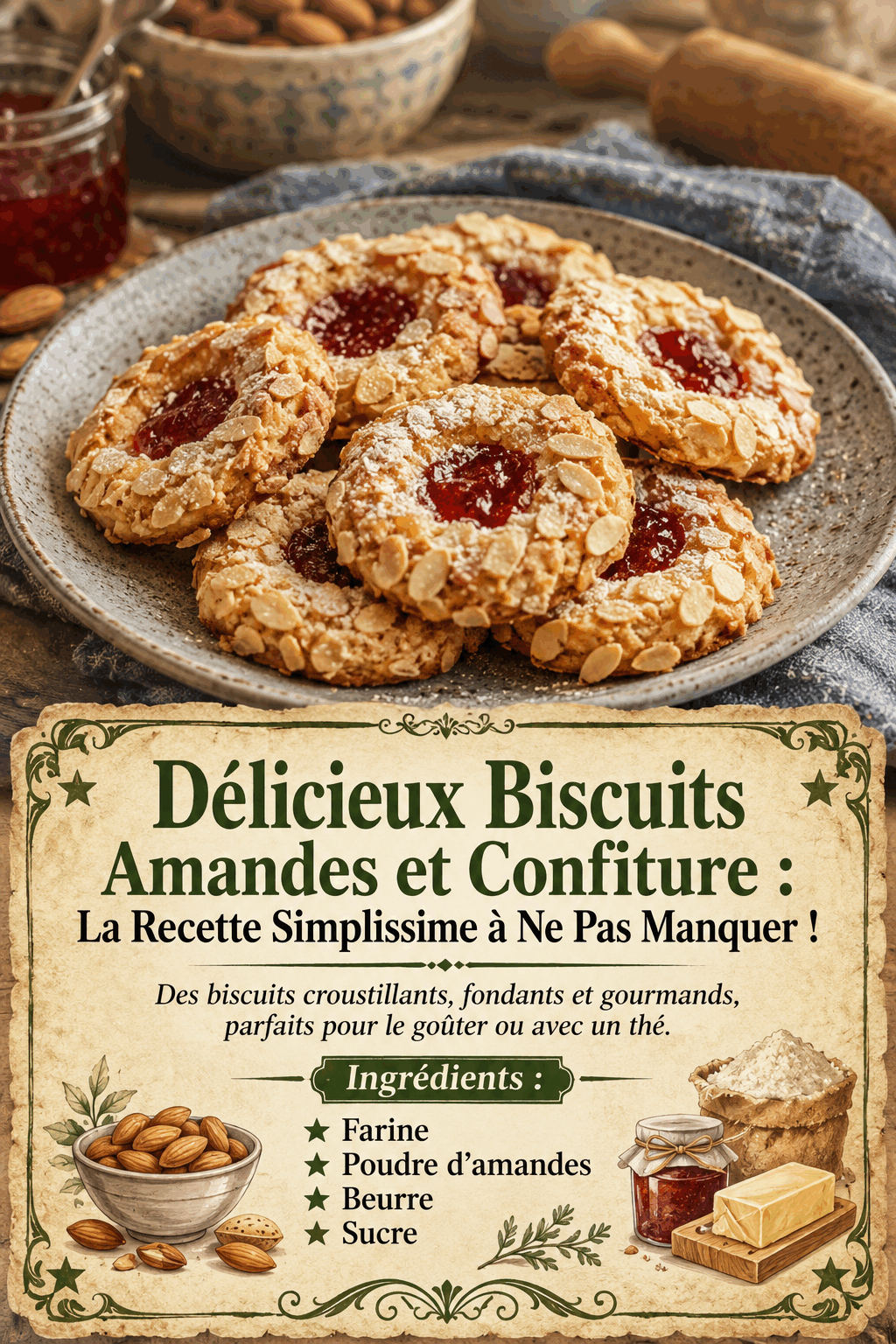Délicieux Biscuits Amandes et Confiture : La Recette Simplissime à Ne Pas Manquer !