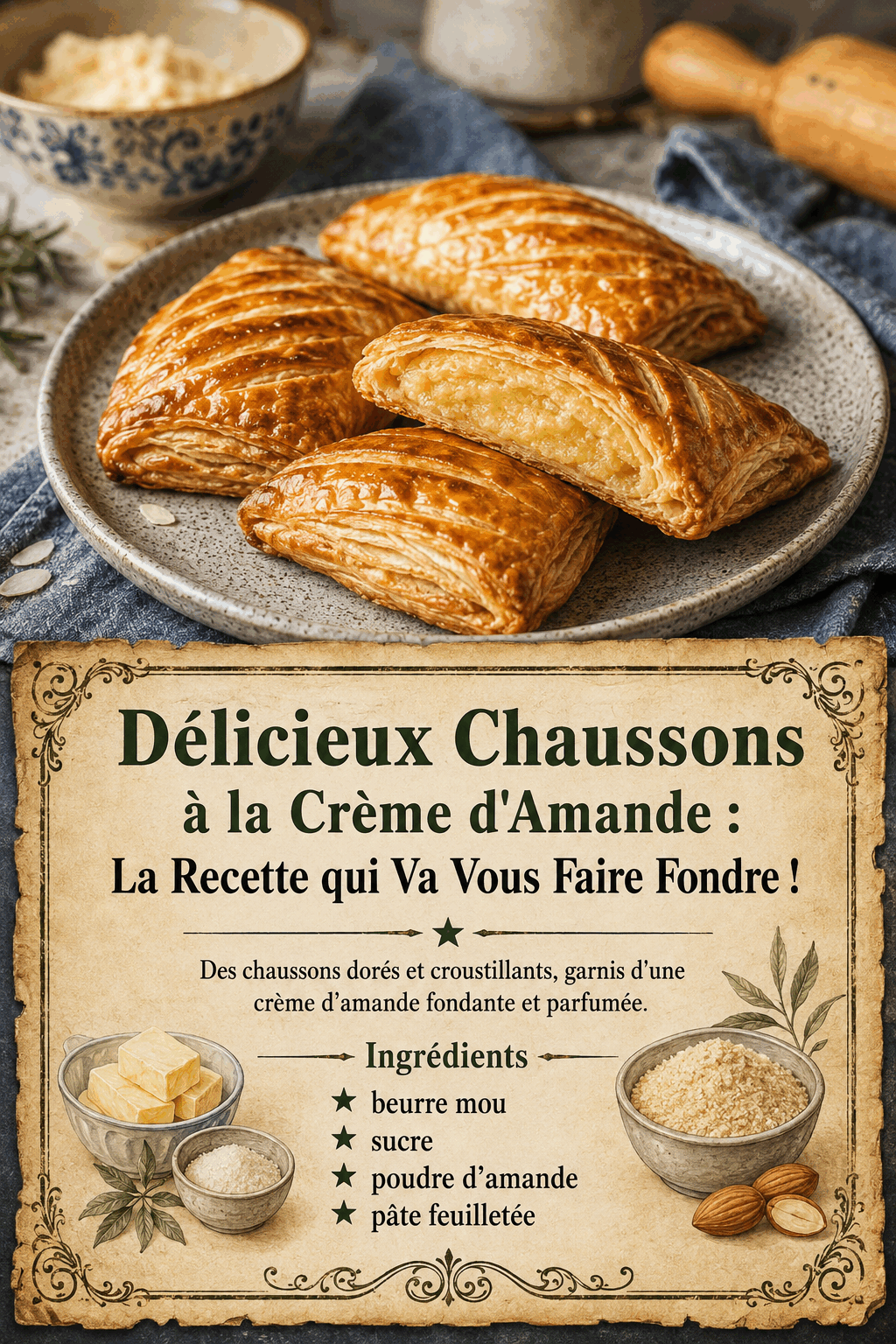 Délicieux Chaussons à la Crème d&rsquo;Amande : La Recette qui Va Vous Faire Fondre !