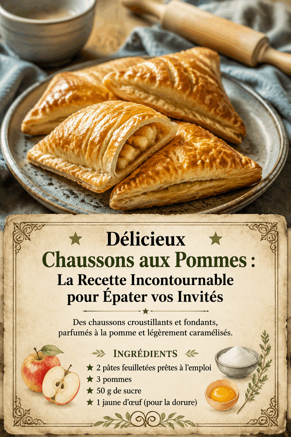 Délicieux Chaussons aux Pommes : La Recette Incontournable pour Épater vos Invités