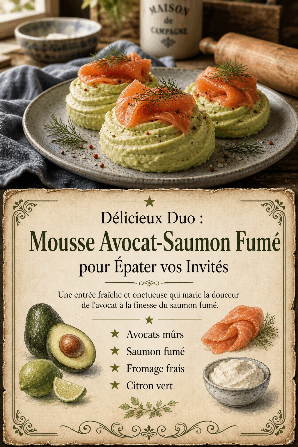 Délicieux Duo : Mousse Avocat-Saumon Fumé pour Épater vos Invités