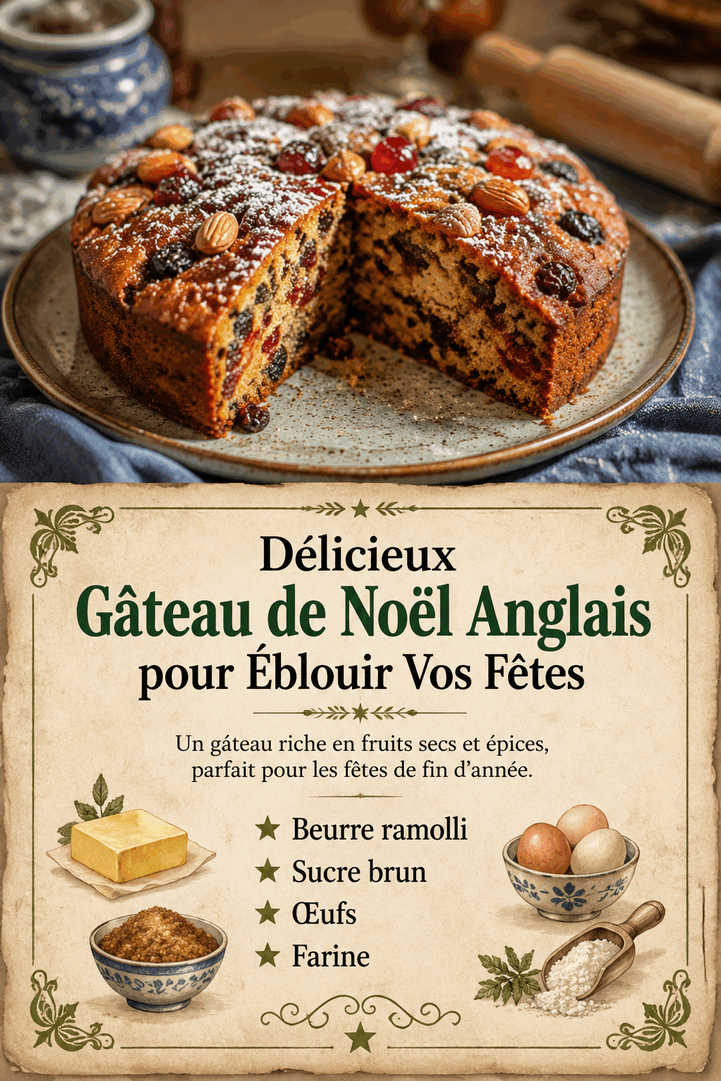 Délicieux Gâteau de Noël Anglais pour Éblouir Vos Fêtes