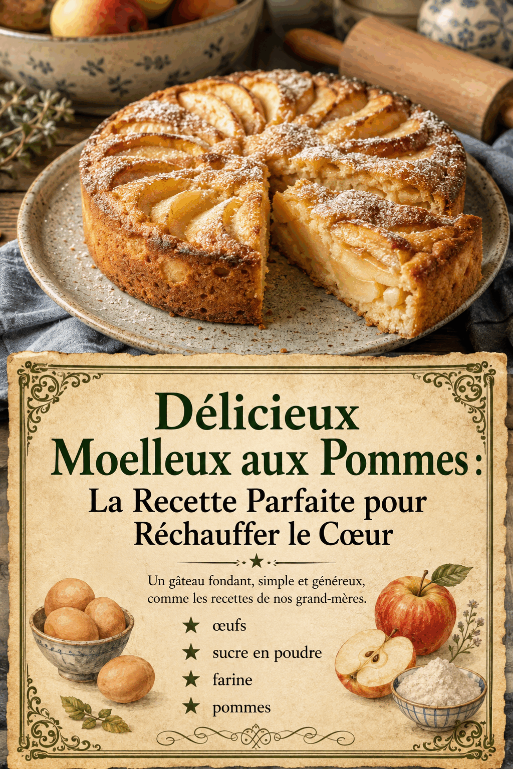 Délicieux Moelleux aux Pommes : La Recette Parfaite pour Réchauffer le Cœur