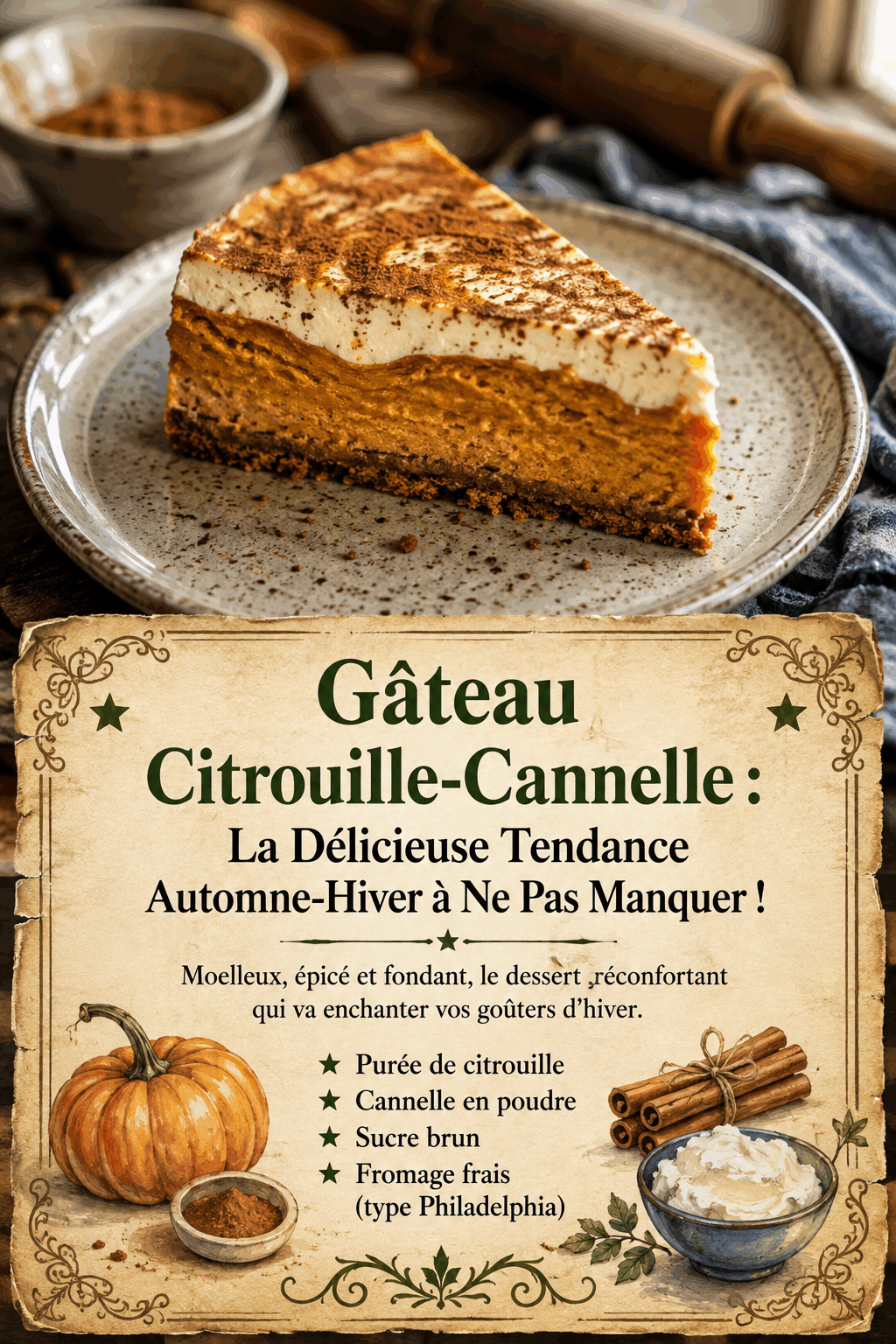 Gâteau Citrouille-Cannelle : La Délicieuse Tendance Automne-Hiver à Ne Pas Manquer !