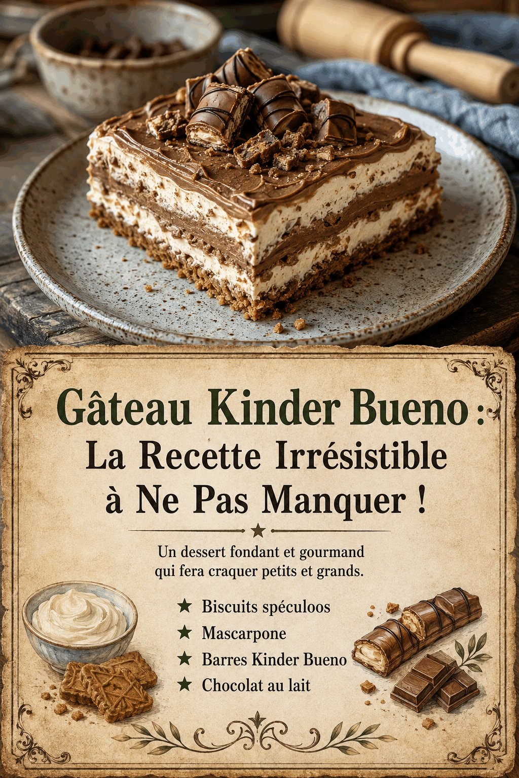 Gâteau Kinder Bueno : La Recette Irrésistible à Ne Pas Manquer !