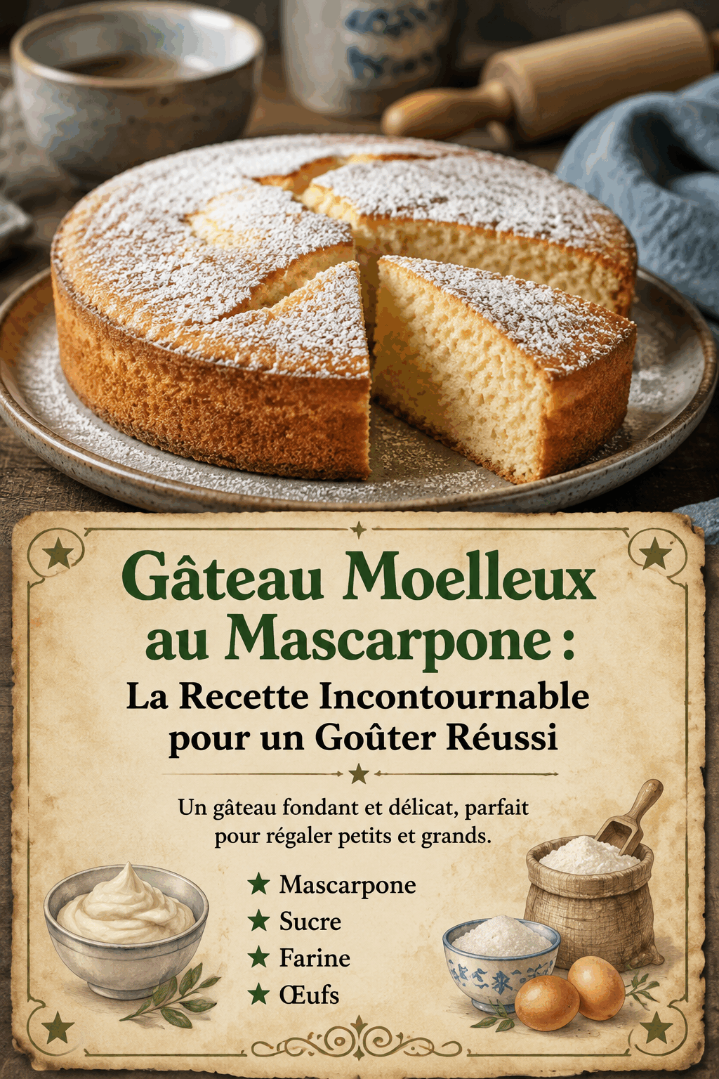 Gâteau Moelleux au Mascarpone : La Recette Incontournable pour un Goûter Réussi