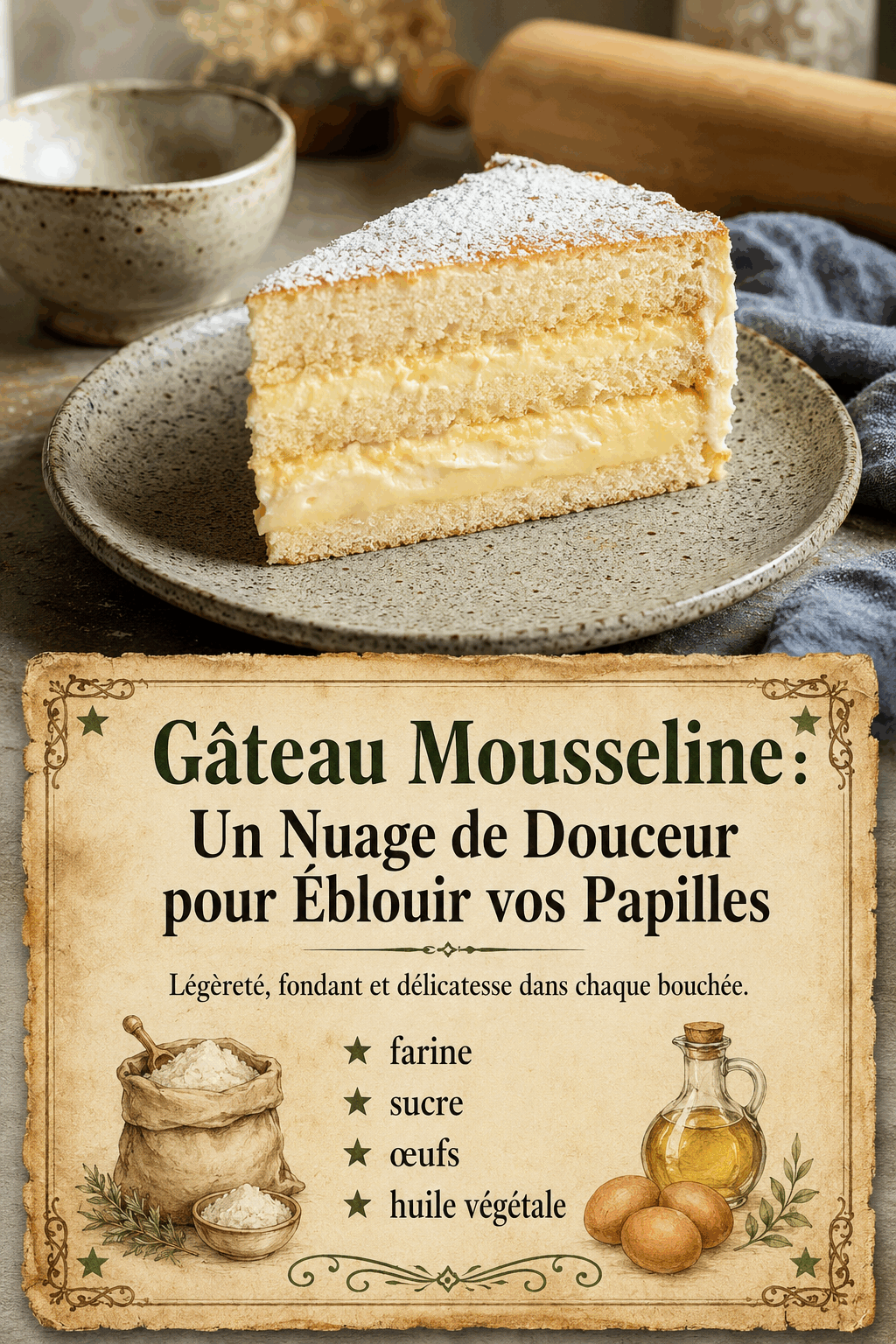 Gâteau Mousseline : Un Nuage de Douceur pour Éblouir vos Papilles