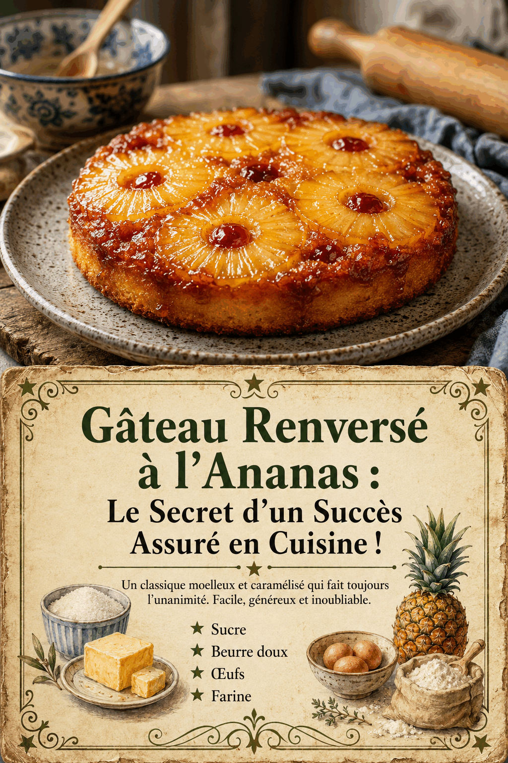 Gâteau Renversé à l’Ananas : Le Secret d’un Succès Assuré en Cuisine !