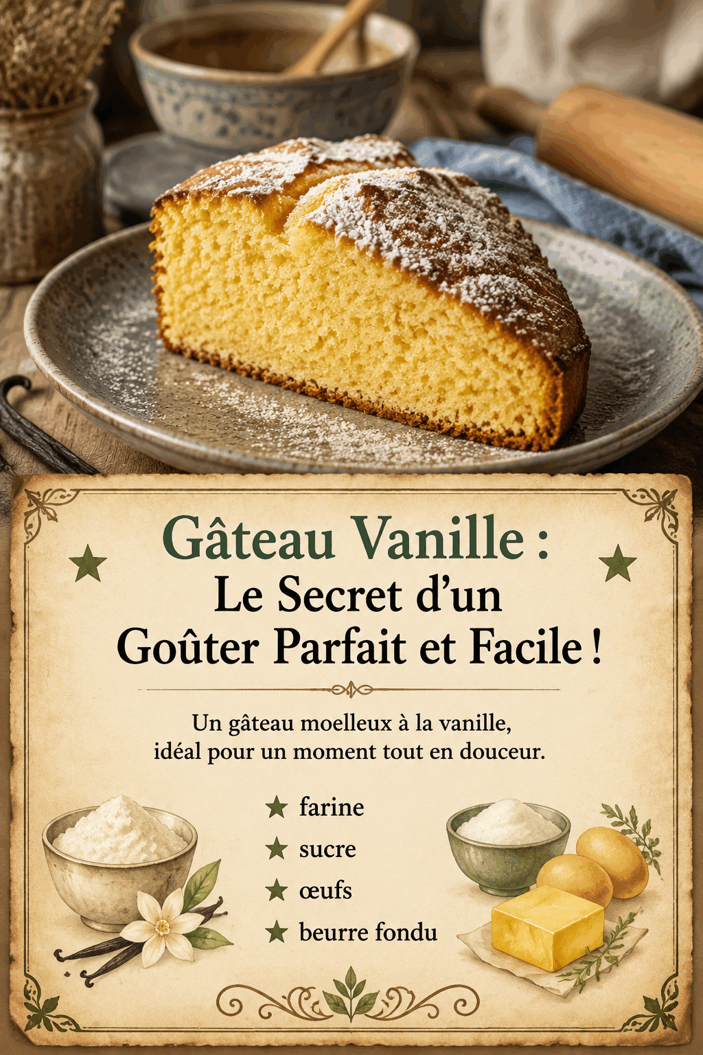 Gâteau Vanille : Le Secret d’un Goûter Parfait et Facile !
