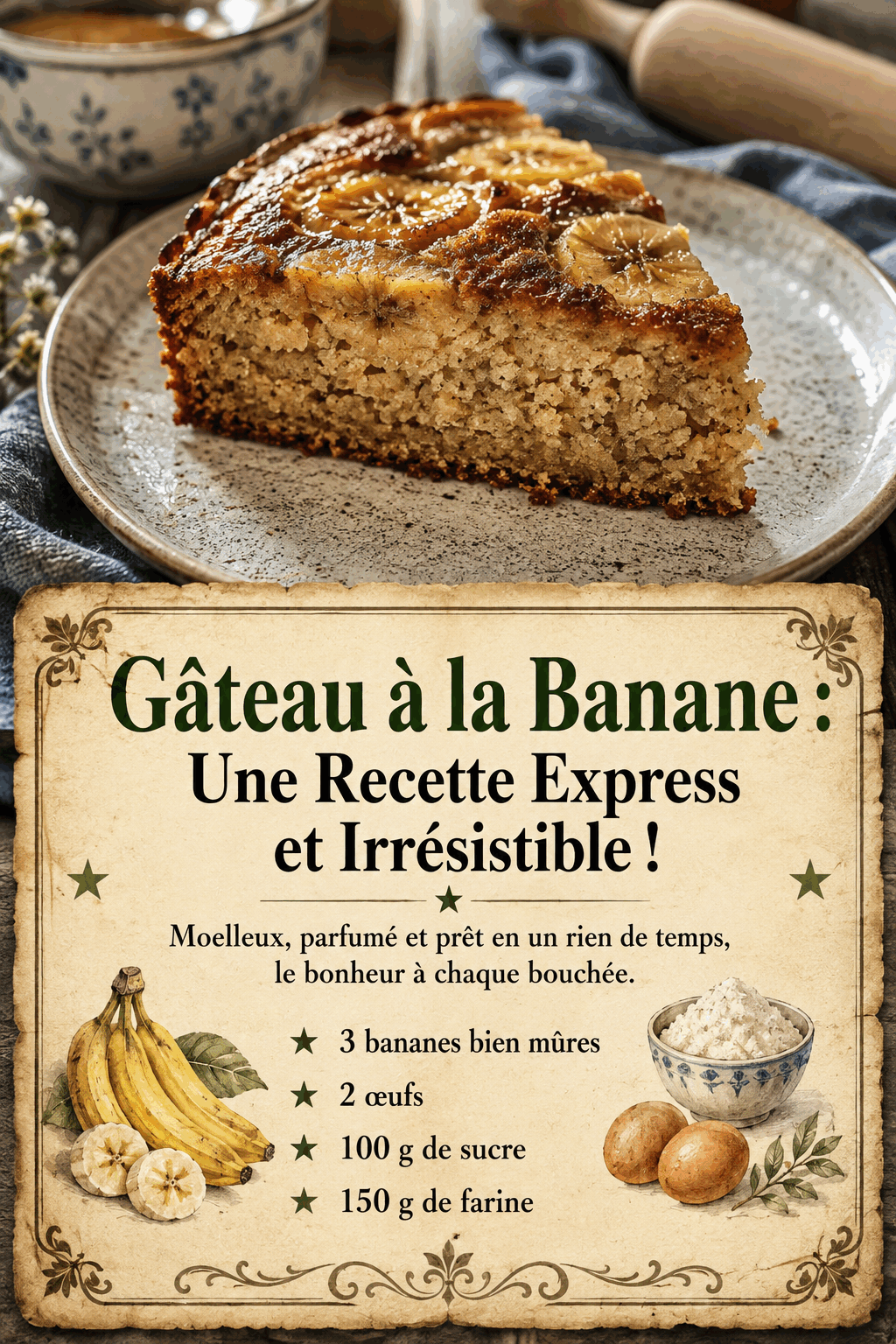 Gâteau à la Banane : Une Recette Express et Irrésistible !