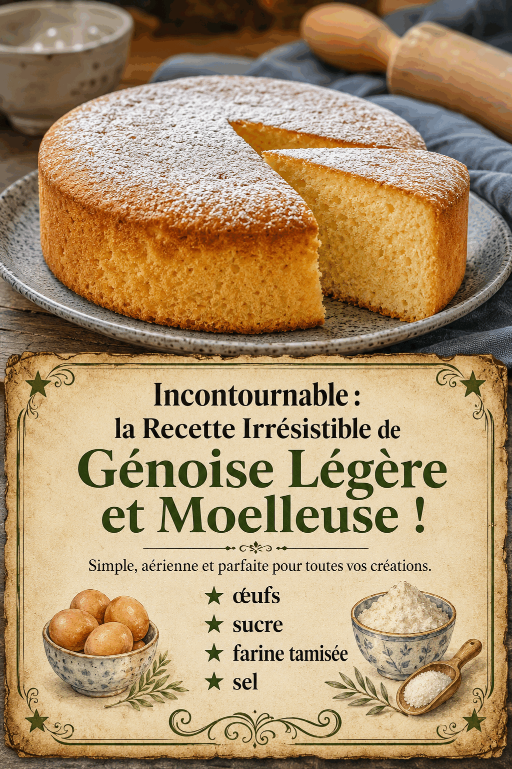 Incontournable : la Recette Irrésistible de Génoise Légère et Moelleuse !