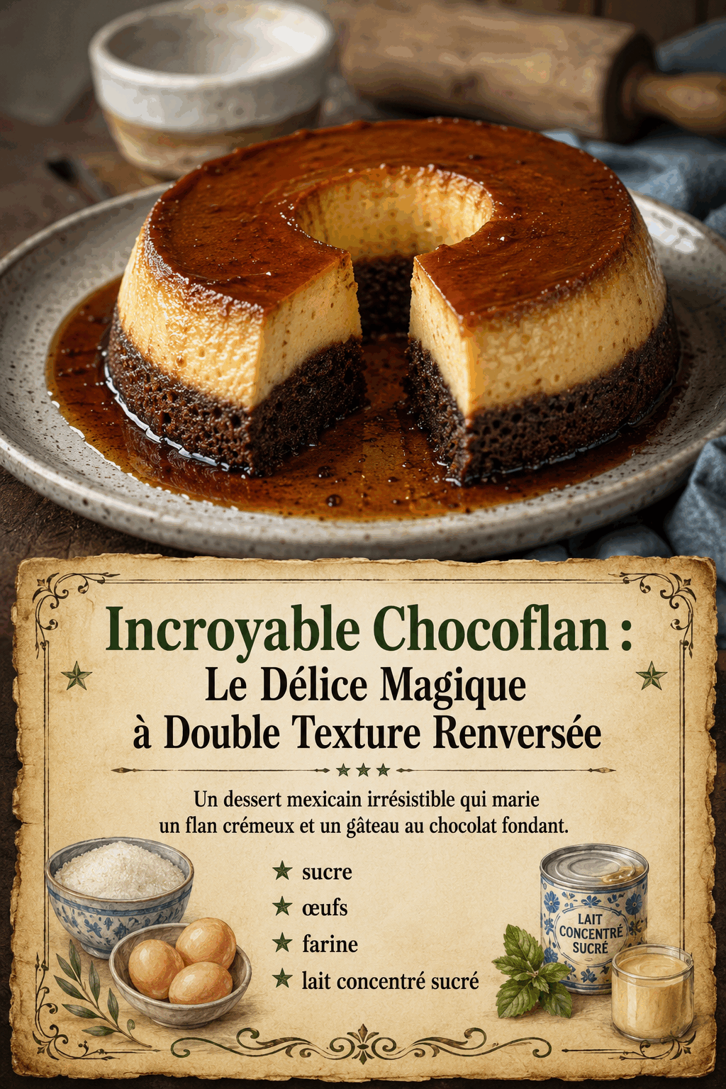 Incroyable Chocoflan : Le Délice Magique à Double Texture Renversée
