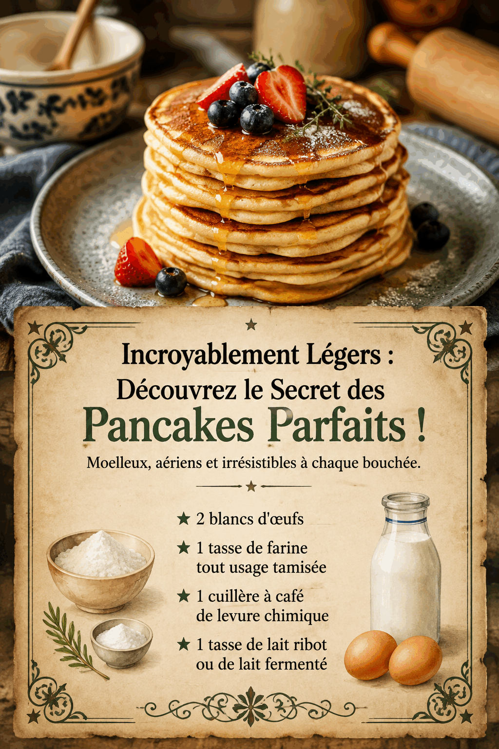 Incroyablement Légers : Découvrez le Secret des Pancakes Parfaits !