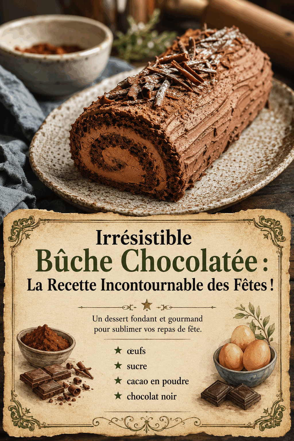 Irrésistible Bûche Chocolatée : La Recette Incontournable des Fêtes !