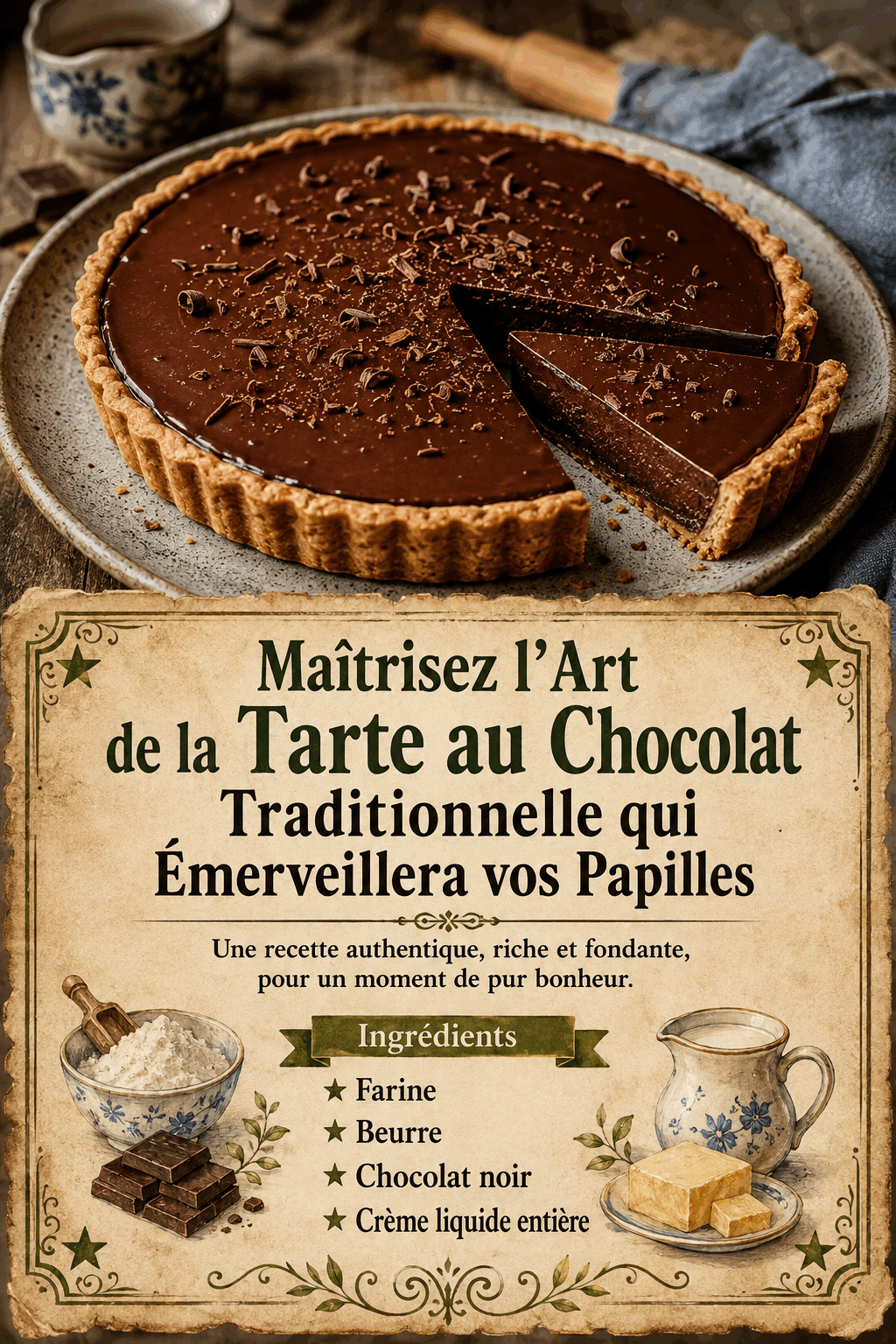 Maîtrisez l'Art de la Tarte au Chocolat Traditionnelle qui Émerveillera vos Papilles