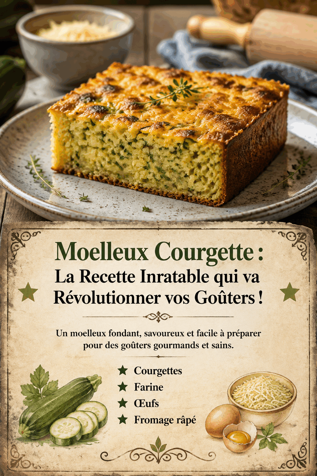 Moelleux Courgette : La Recette Inratable qui va Révolutionner vos Goûters !