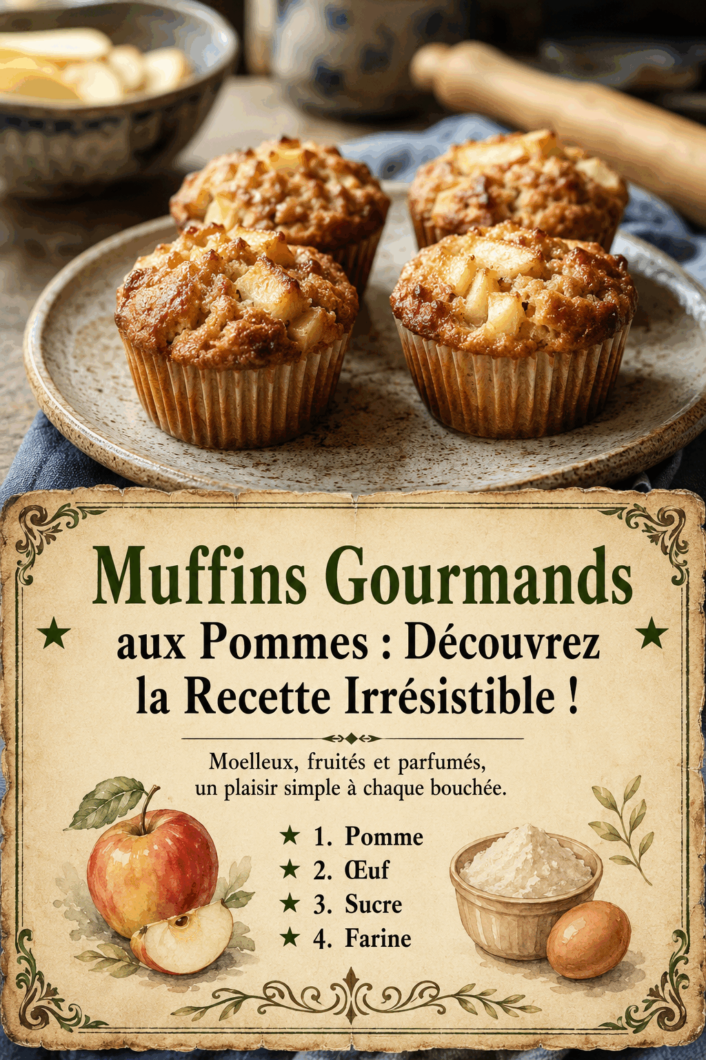 Muffins Gourmands aux Pommes : Découvrez la Recette Irrésistible !