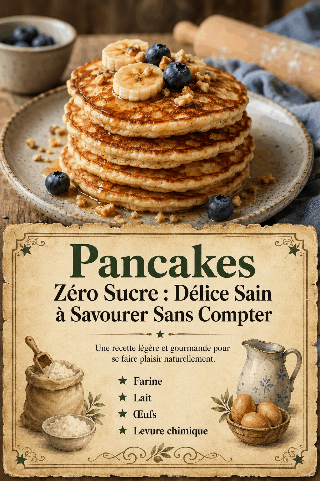 Pancakes Zéro Sucre : Délice Sain à Savourer Sans Compter