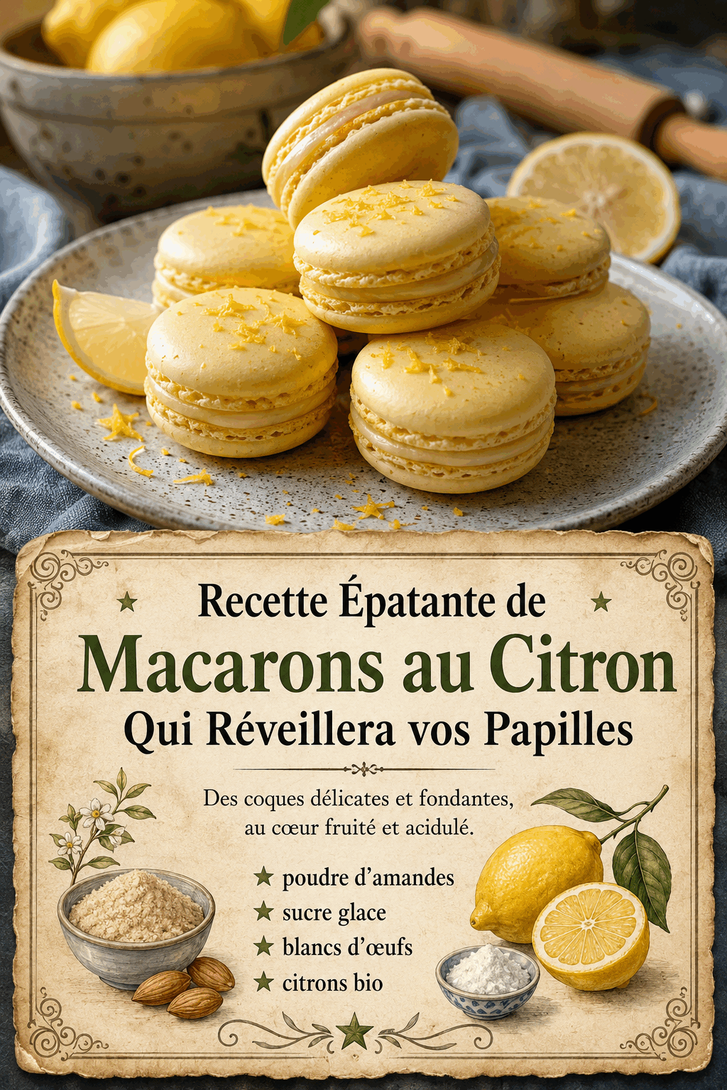 Recette Épatante de Macarons au Citron Qui Réveillera vos Papilles