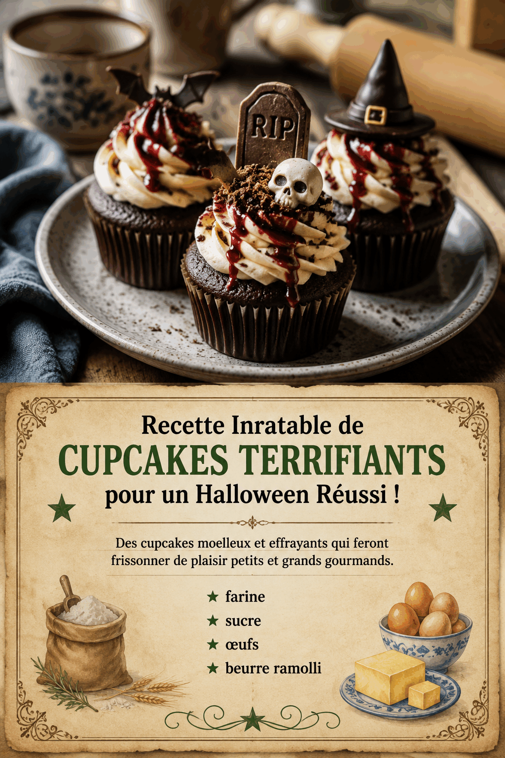Recette Inratable de Cupcakes Terrifiants pour un Halloween Réussi !