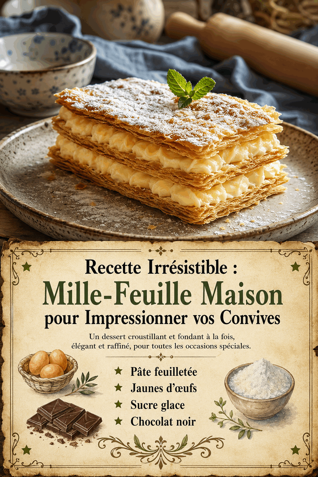 Recette Irrésistible : Mille-Feuille Maison pour Impressionner vos Convives