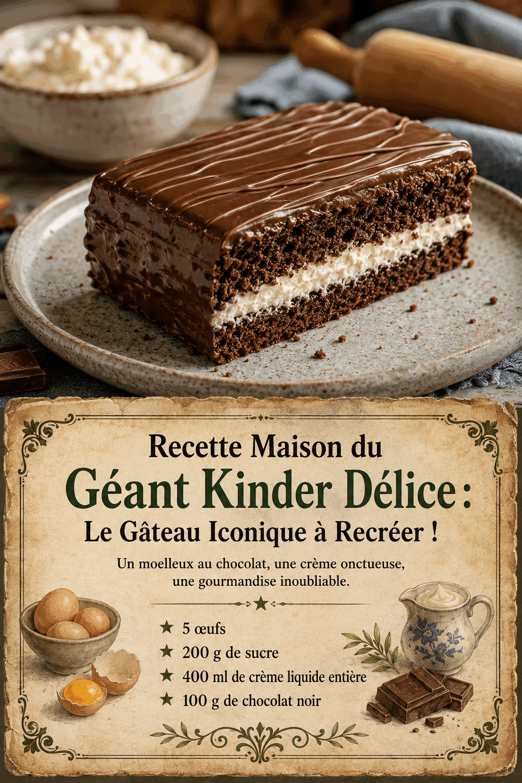 Recette Maison du Géant Kinder Délice : Le Gâteau Iconique à Recréer !