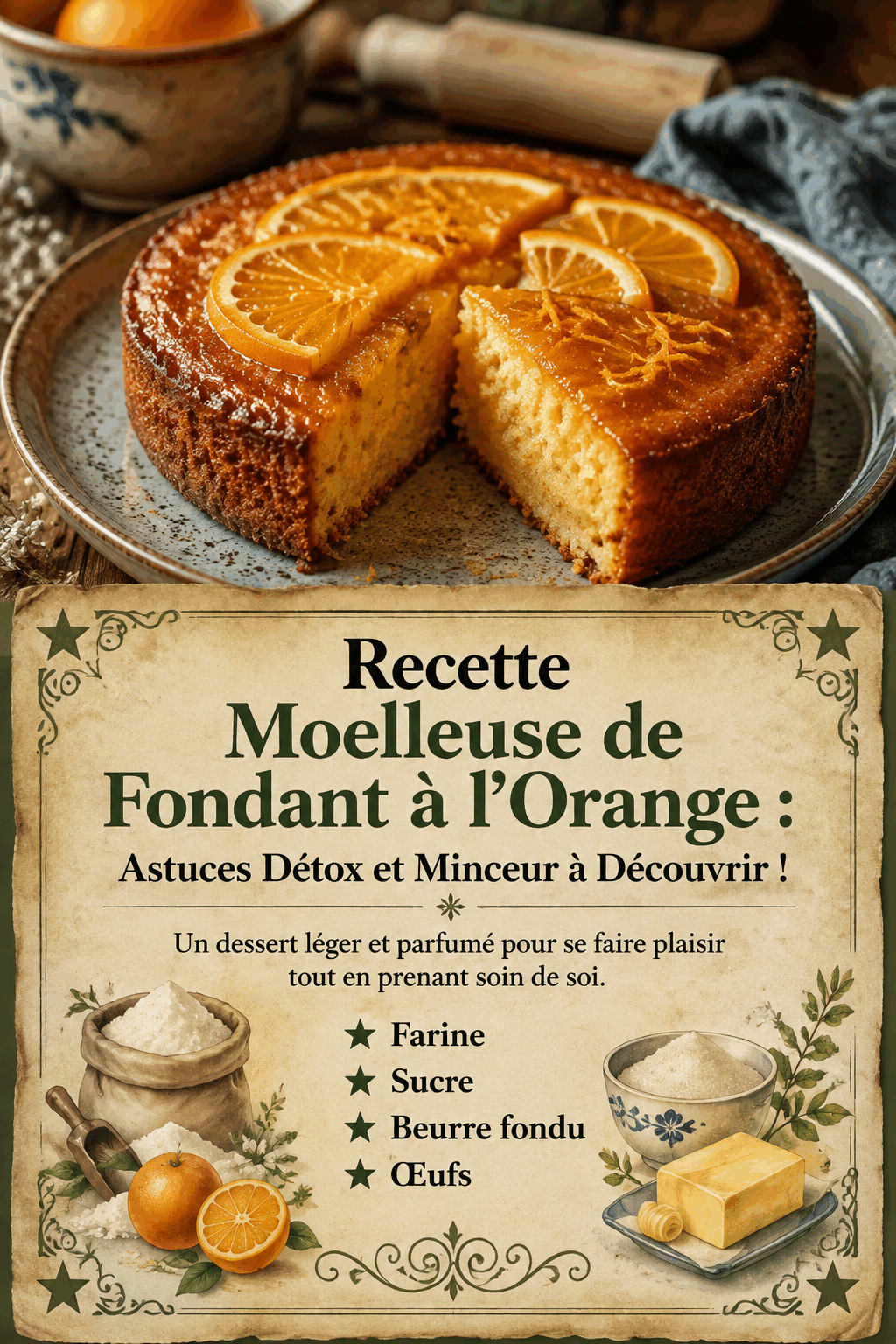 Recette Moelleuse de Fondant à l'Orange : Astuces Détox et Minceur à Découvrir !