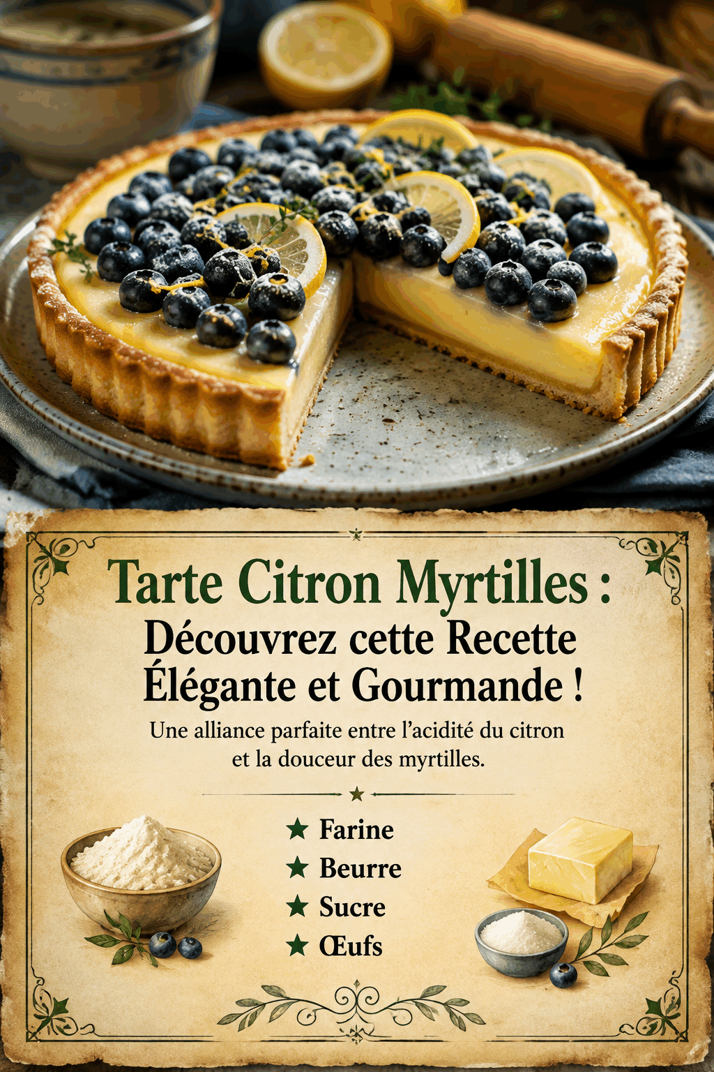 Tarte Citron Myrtilles : Découvrez cette Recette Élégante et Gourmande !