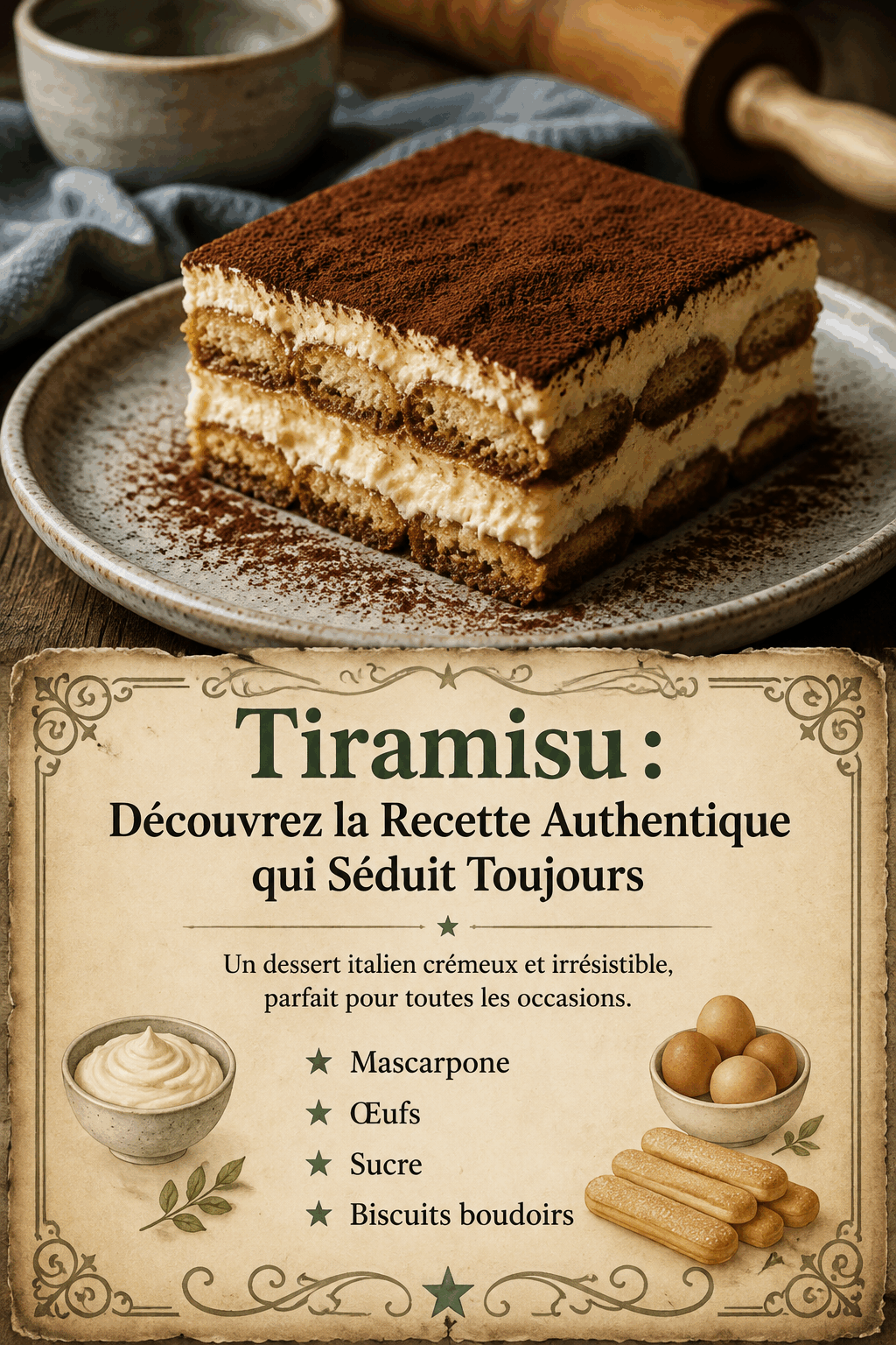 Tiramisu : Découvrez la Recette Authentique qui Séduit Toujours