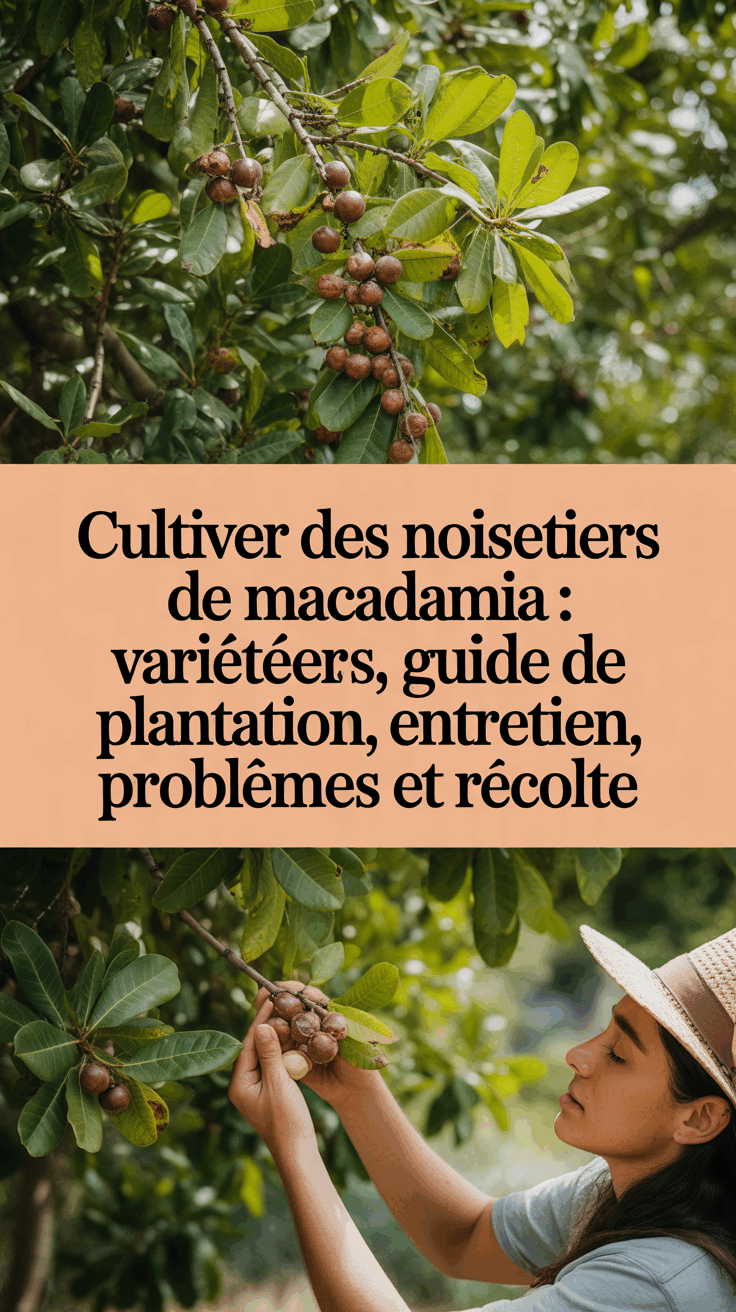 Cultiver des Noisetiers de Macadamia : Variétés, Guide de Plantation, Entretien, Problèmes et Récolte