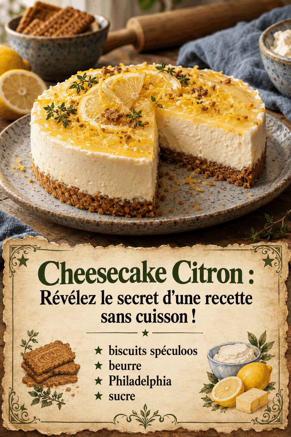 Cheesecake Citron : Révélez le secret d&rsquo;une recette sans cuisson !