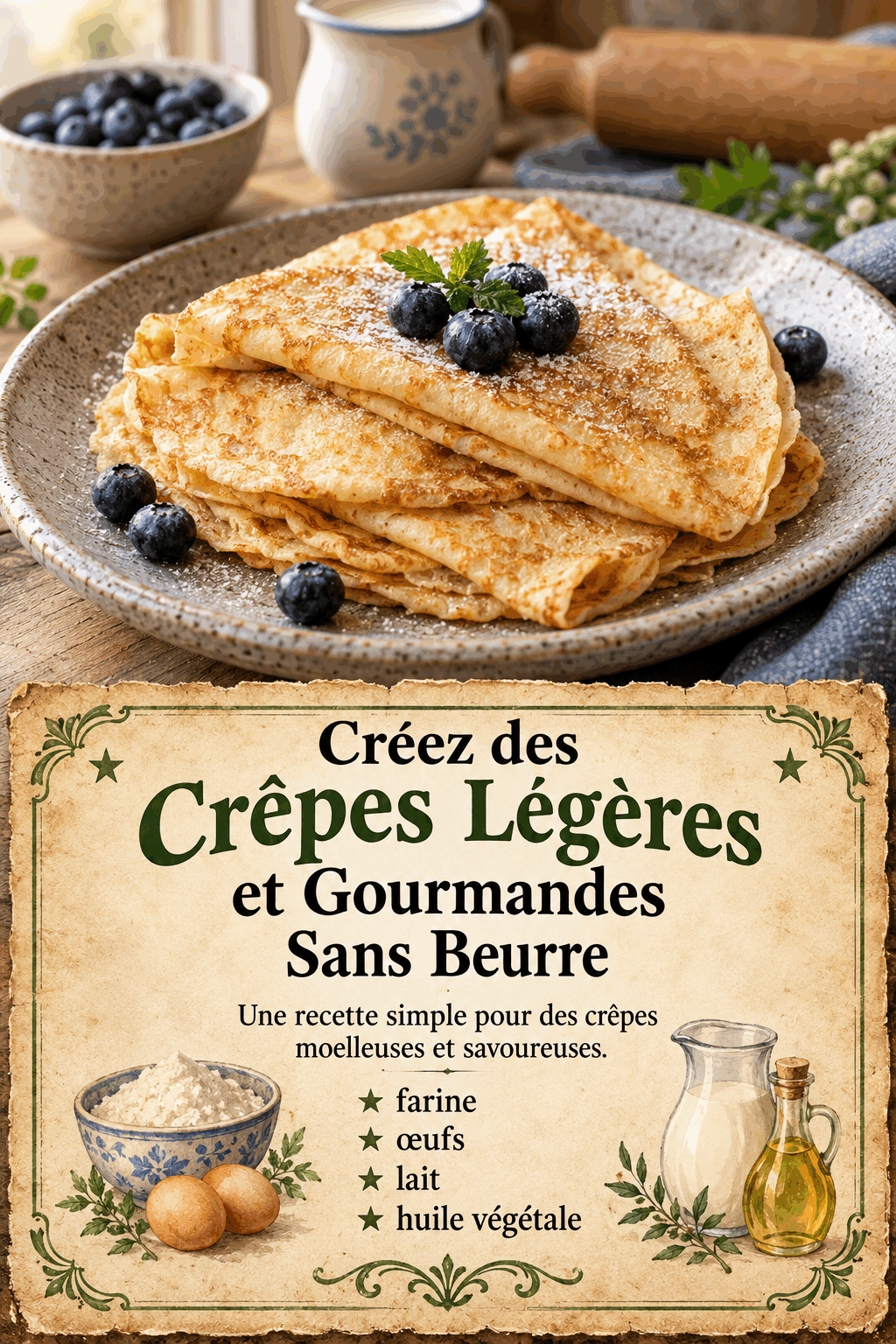 Créez des Crêpes Légères et Gourmandes Sans Beurre
