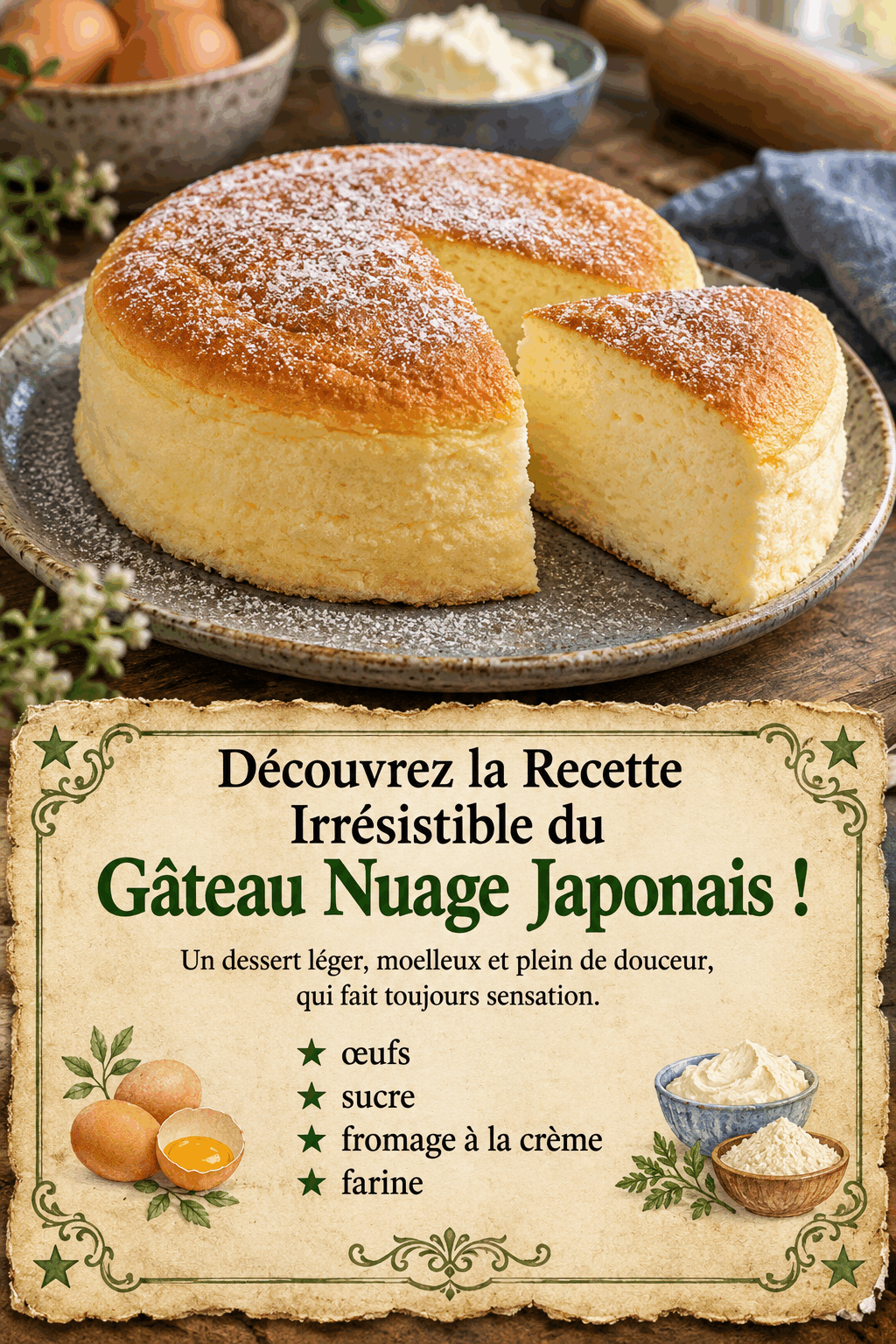 Découvrez la Recette Irrésistible du Gâteau Nuage Japonais !