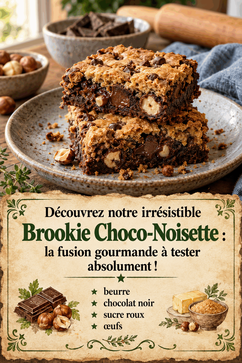 Découvrez notre irrésistible Brookie Choco-Noisette : la fusion gourmande à tester absolument !