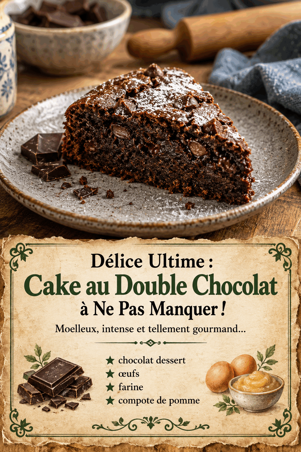 Délice Ultime : Cake au Double Chocolat à Ne Pas Manquer !