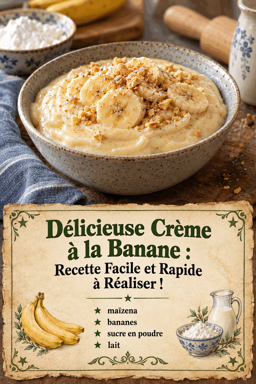 Délicieuse Crème à la Banane : Recette Facile et Rapide à Réaliser !