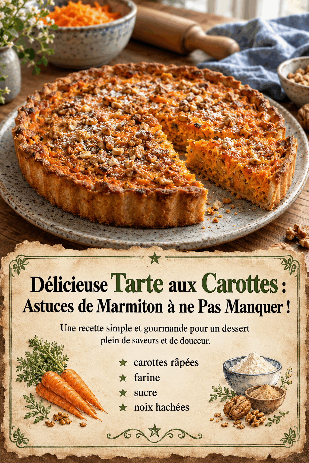 Délicieuse Tarte aux Carottes : Astuces de Marmiton à ne Pas Manquer !