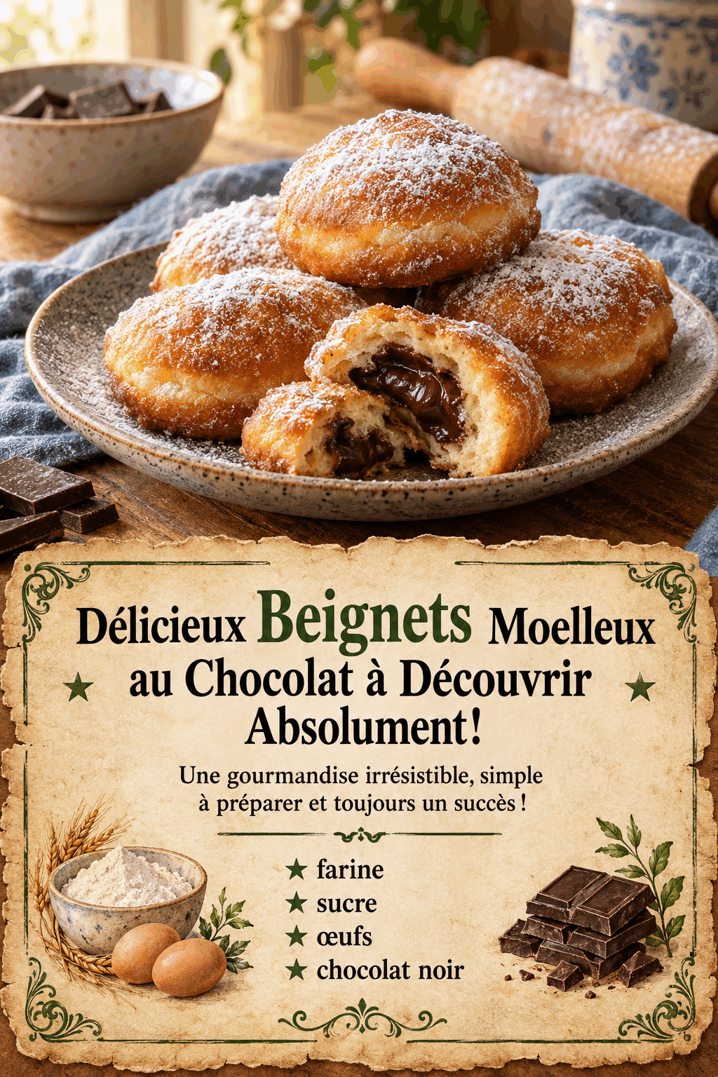 Délicieux Beignets Moelleux au Chocolat à Découvrir Absolument!