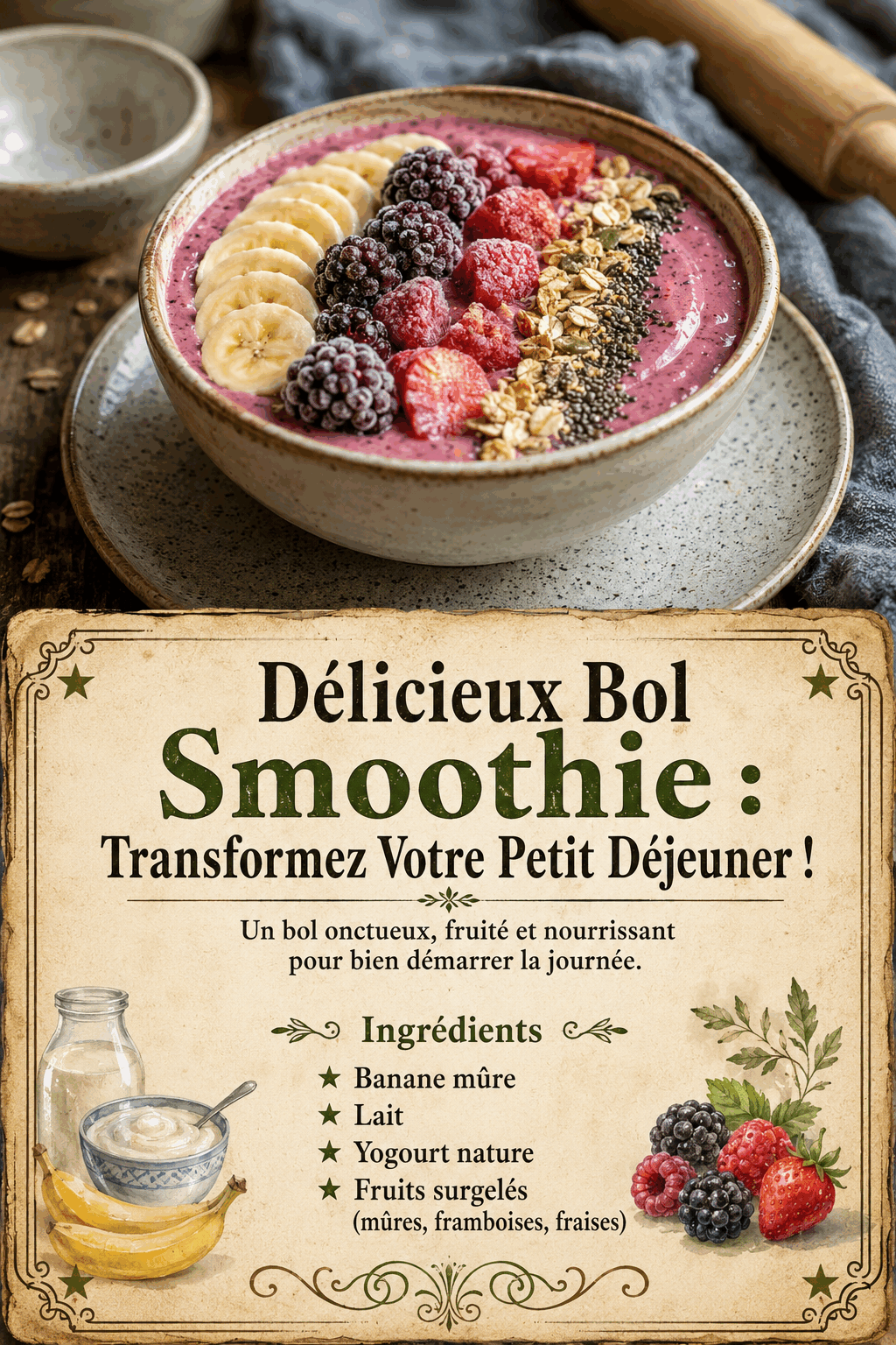 Délicieux Bol Smoothie : Transformez Votre Petit Déjeuner !