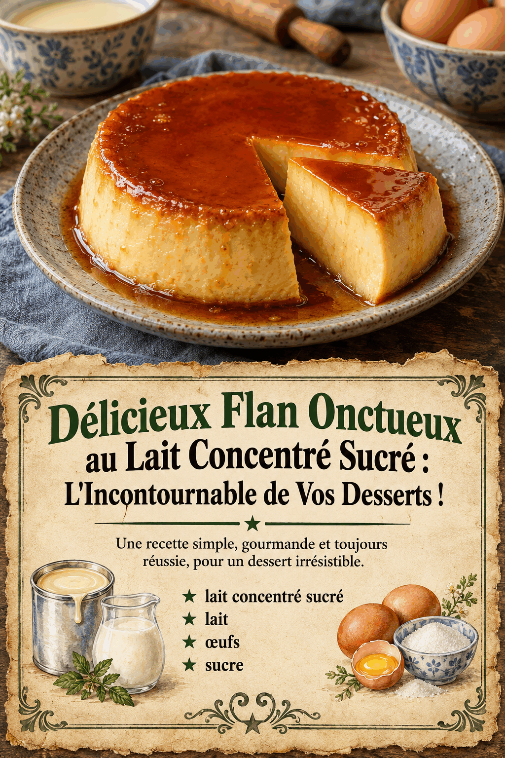 Délicieux Flan Onctueux au Lait Concentré Sucré : L&rsquo;Incontournable de Vos Desserts !