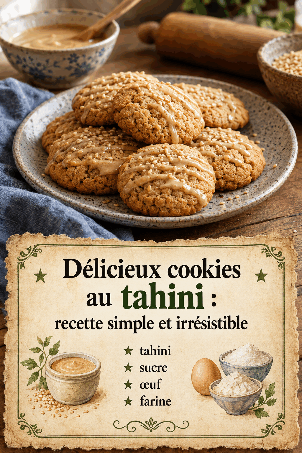 Délicieux cookies au tahini : recette simple et irrésistible