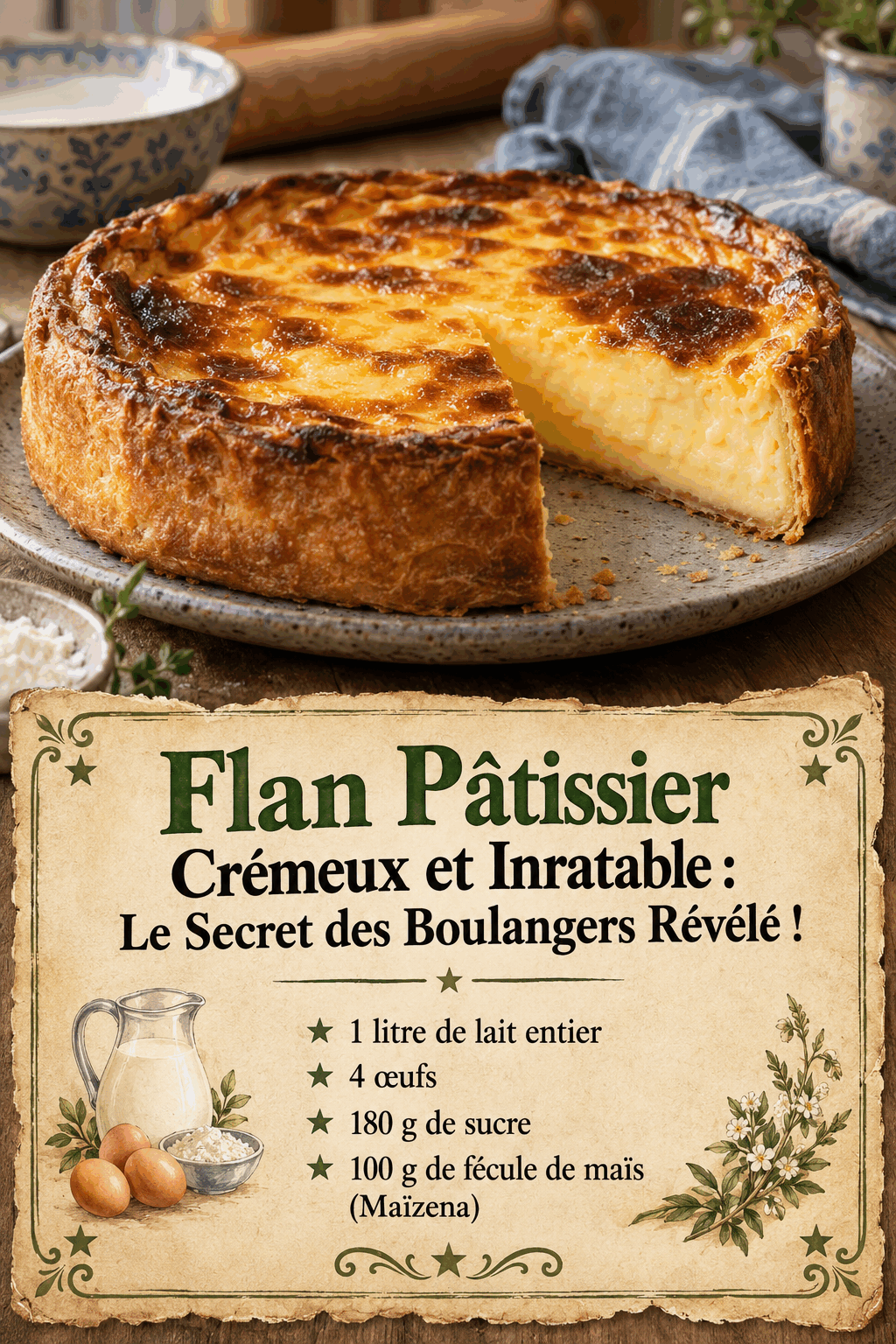 Flan Pâtissier Crémeux et Inratable : Le Secret des Boulangers Révélé !